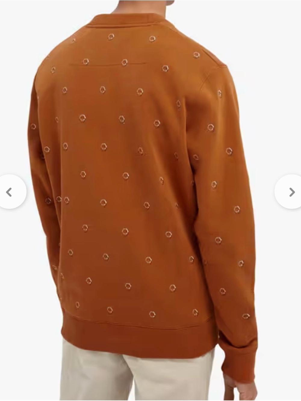 Scotch & Soda Men's Crewneck Sweater in Rust with Embroidered Dot Motif size S - Picture 2 of 9